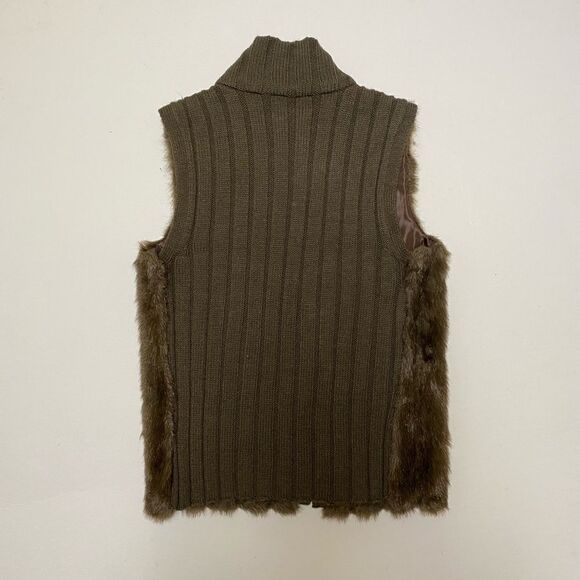 I.N.C International Concepts Faux Fur Brown Vest - Picture 3 of 4